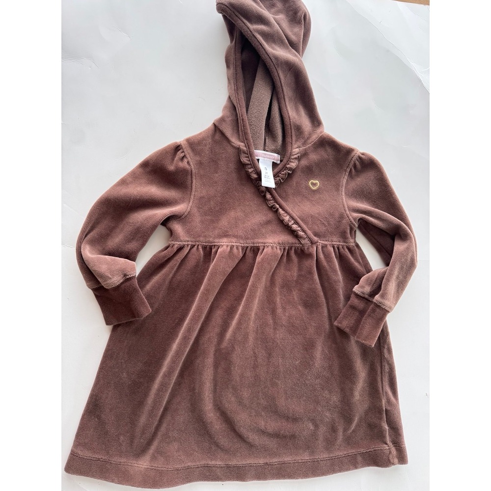 VTG Old Navy 2T Brown‎ Velour Dress